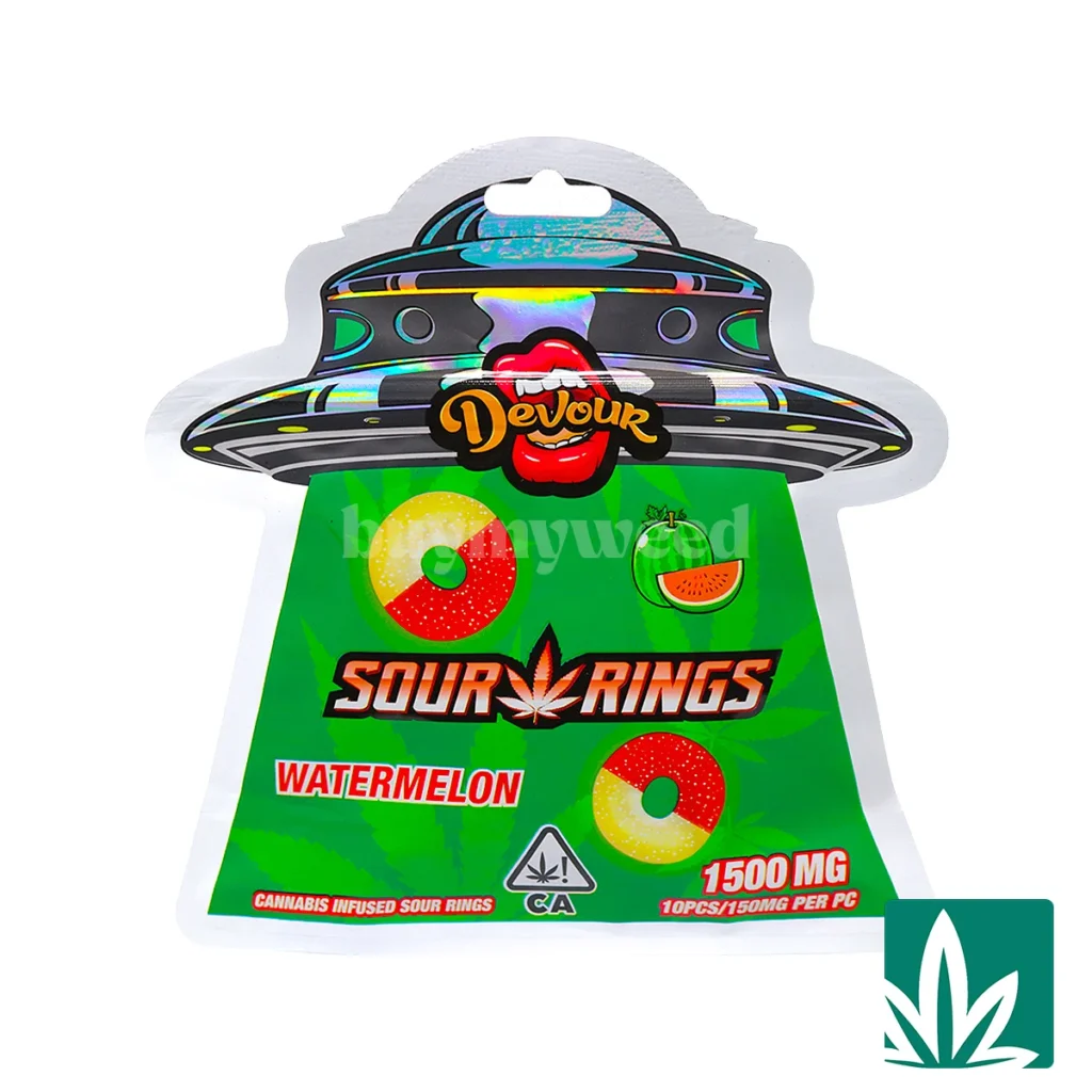 Devour-Watermelon-Sour-Rings-1024x1024 Devour Edibles (1500mg) – Sour Rings Watermelon - Image 1